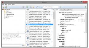 Image of the zotero desktop program