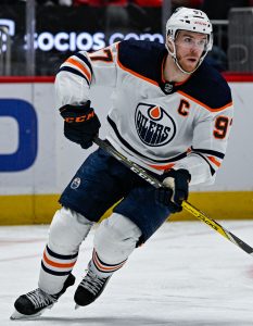 Connor McDavid playing hockey