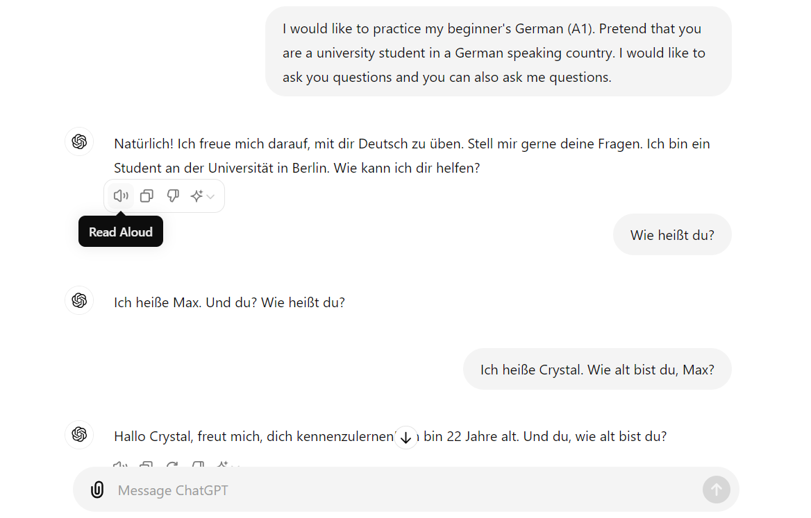 screenshot of ChatGPT conversation