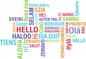 word map of hello in different languages