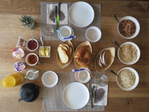 a traditional breakfast table