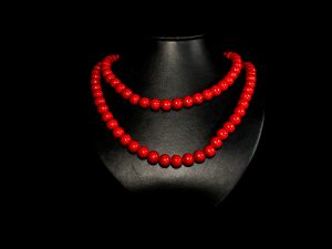 red pearl necklace