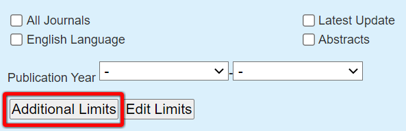 Additional Limits button under the search box on the Advanced Search page