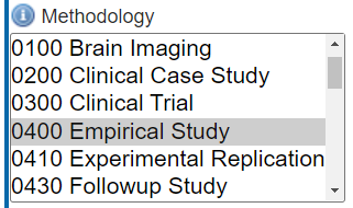The methodology limit box with Empirical Study selected as an example