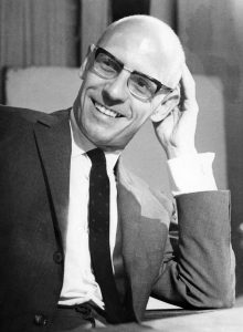 black and white photo of Foucault
