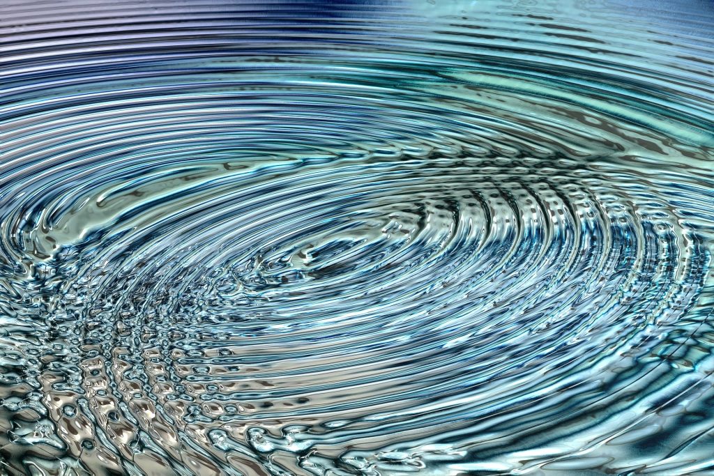 Ripples collide and diffract to create new patterns