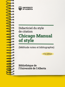 Didacticiel du style de citation Chicago Manual of Style, 17e édition (méthode notes et bibliographie) book cover