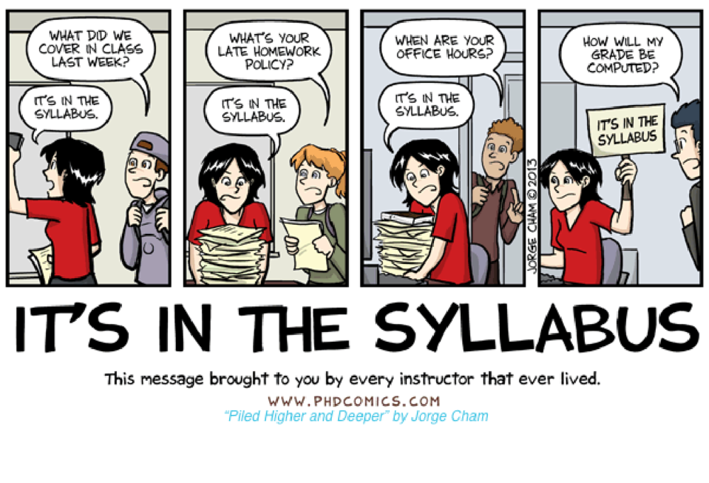 It's In The Syllabus Cartoon