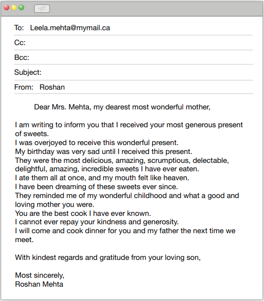 Roshan's email 1