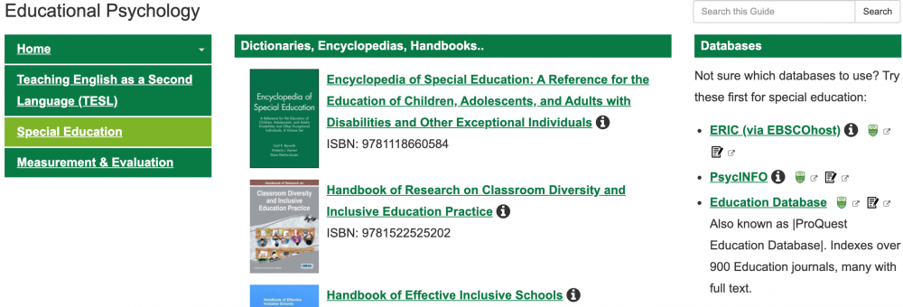 Educational Psychology Library Guide
