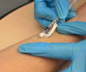 Intradermal injection administered at a 5 to 15 degree angle