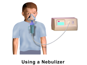 child hooked up to a nebulizer and wearing a nebulizer mask