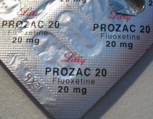 Blister pack of 20 mg tablets of prozac