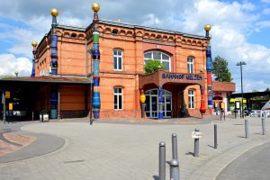 Train station also colourful and unique