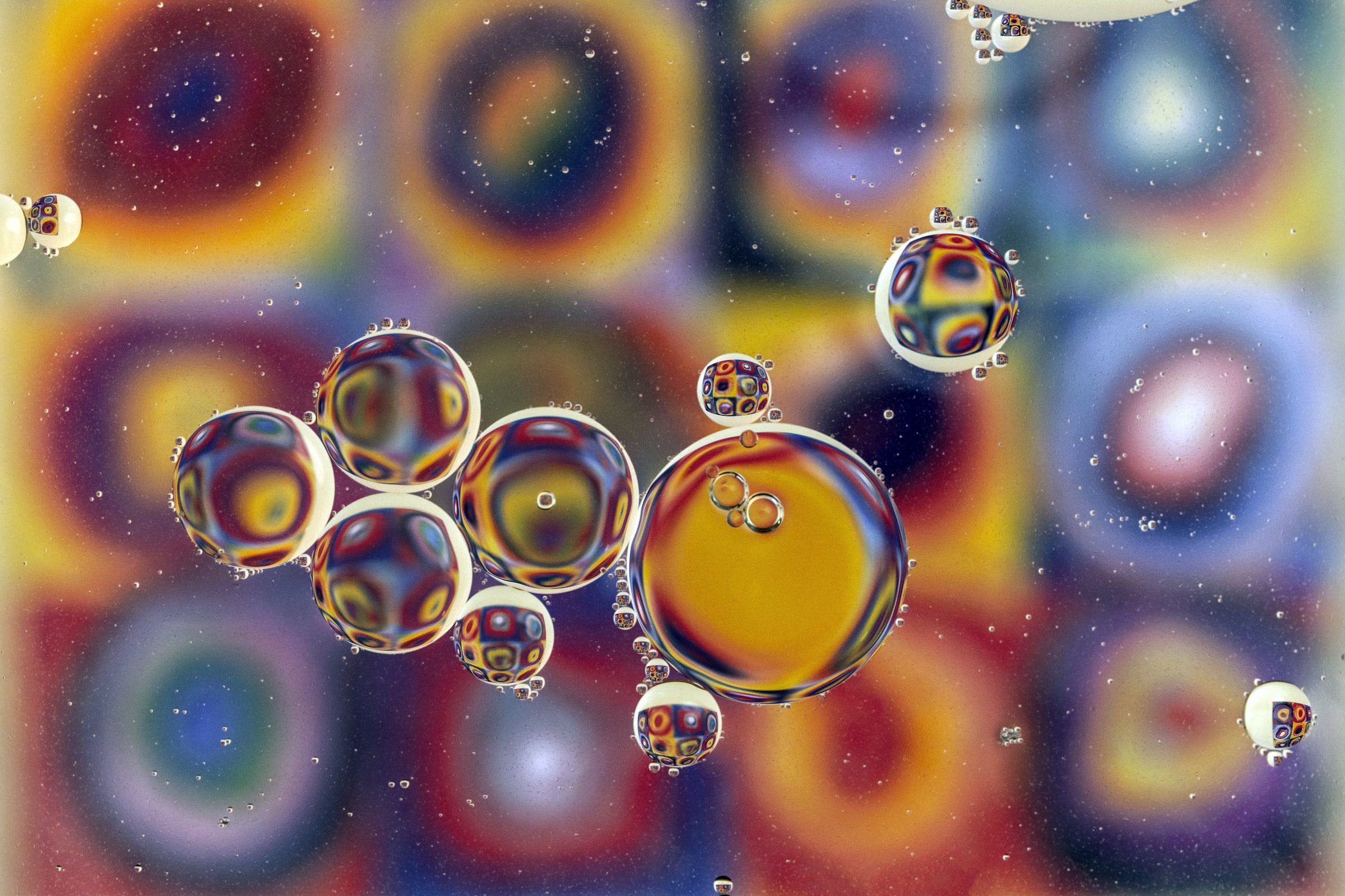 Kandinsky picture with bubbles in front - looks like it is underwater