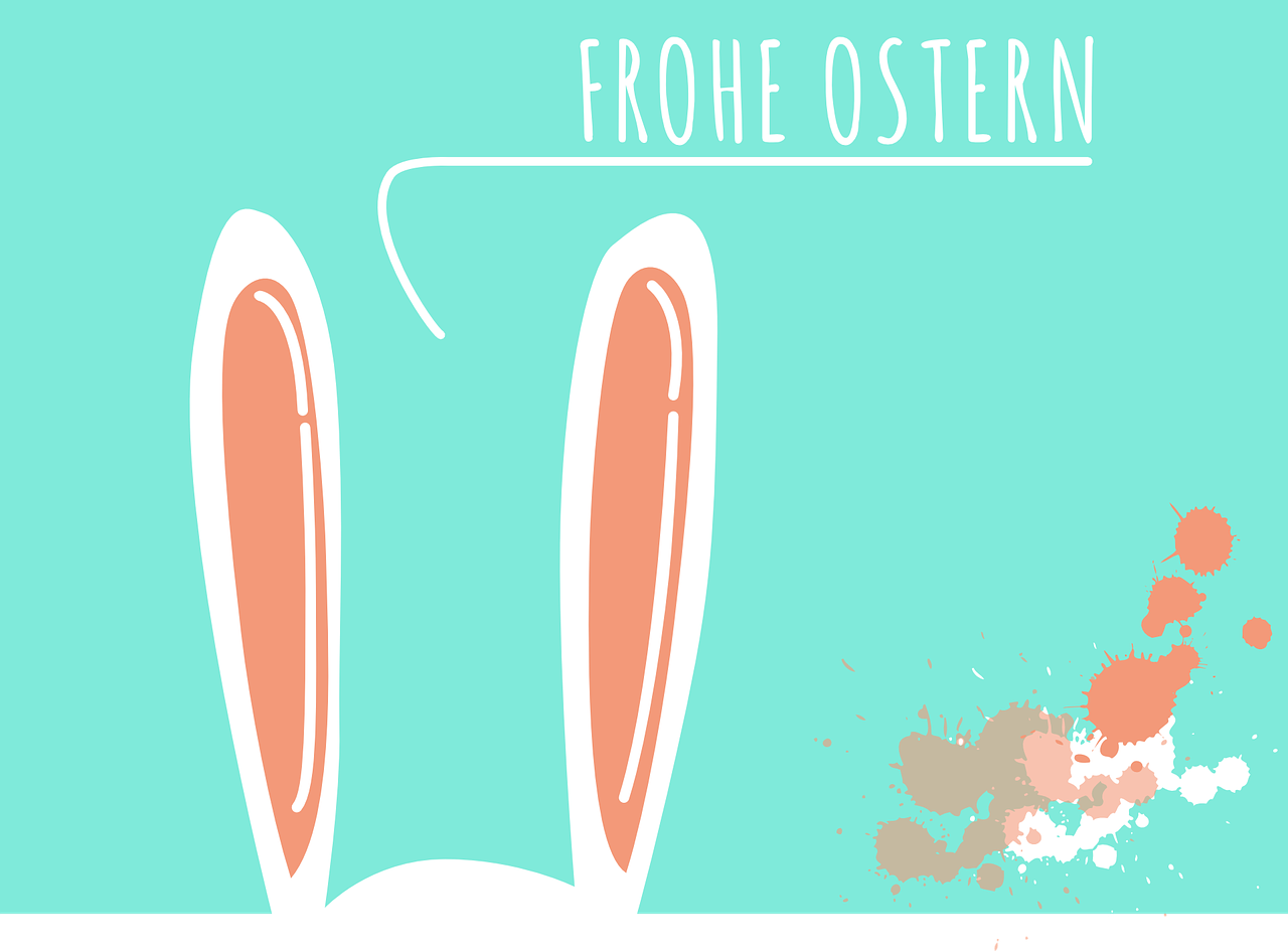 A sign that says "Frohe Ostern"
