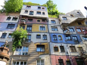 Hundertwasserhaus (a unique building in Vienna that is very colourful)