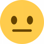 emoji - not smiling but not frowning