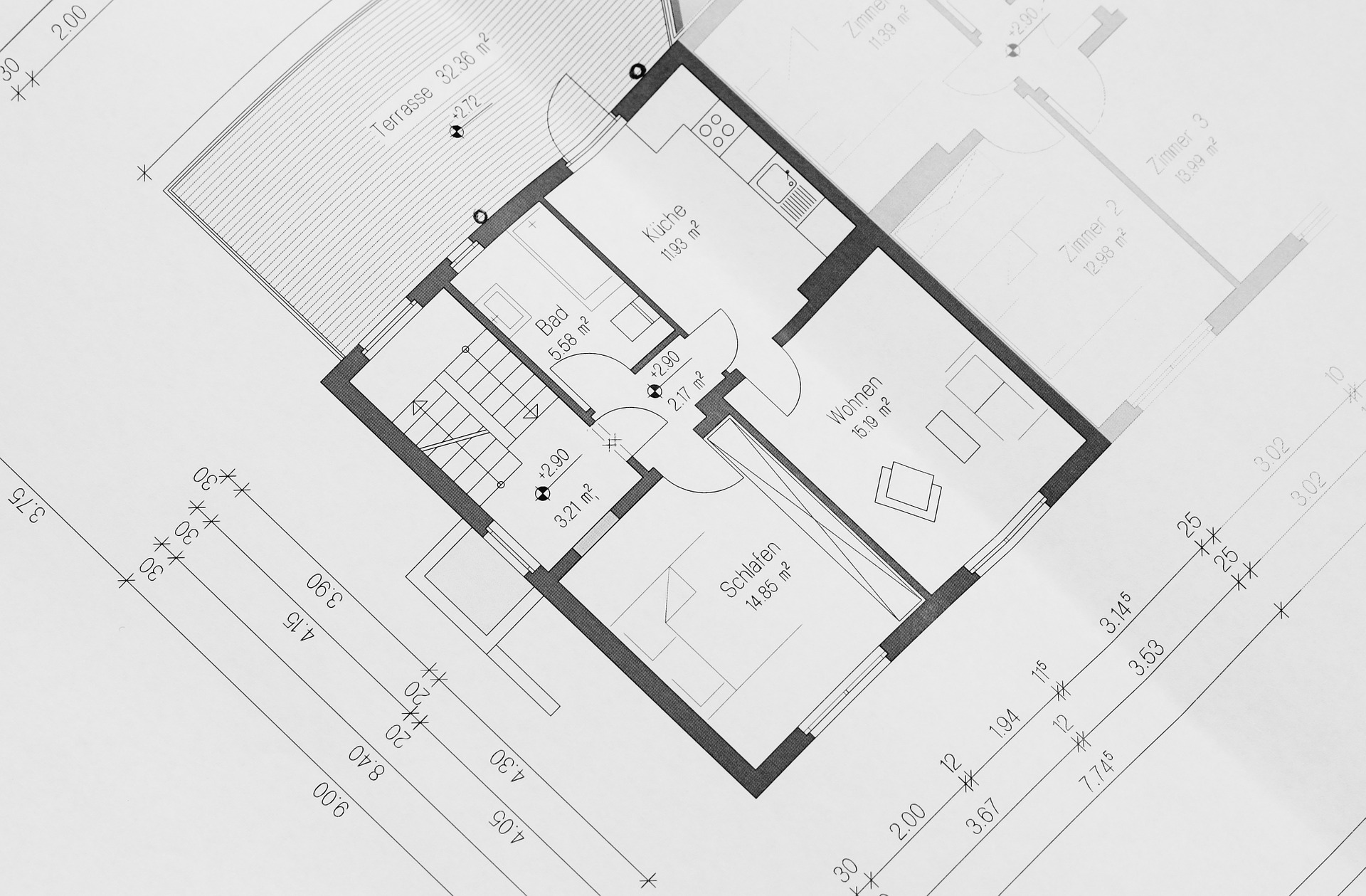 floor plan of a German apartment