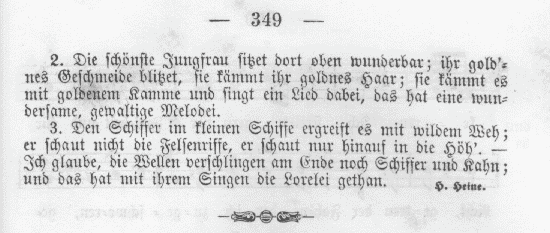 Die Lorelei song text in old German script