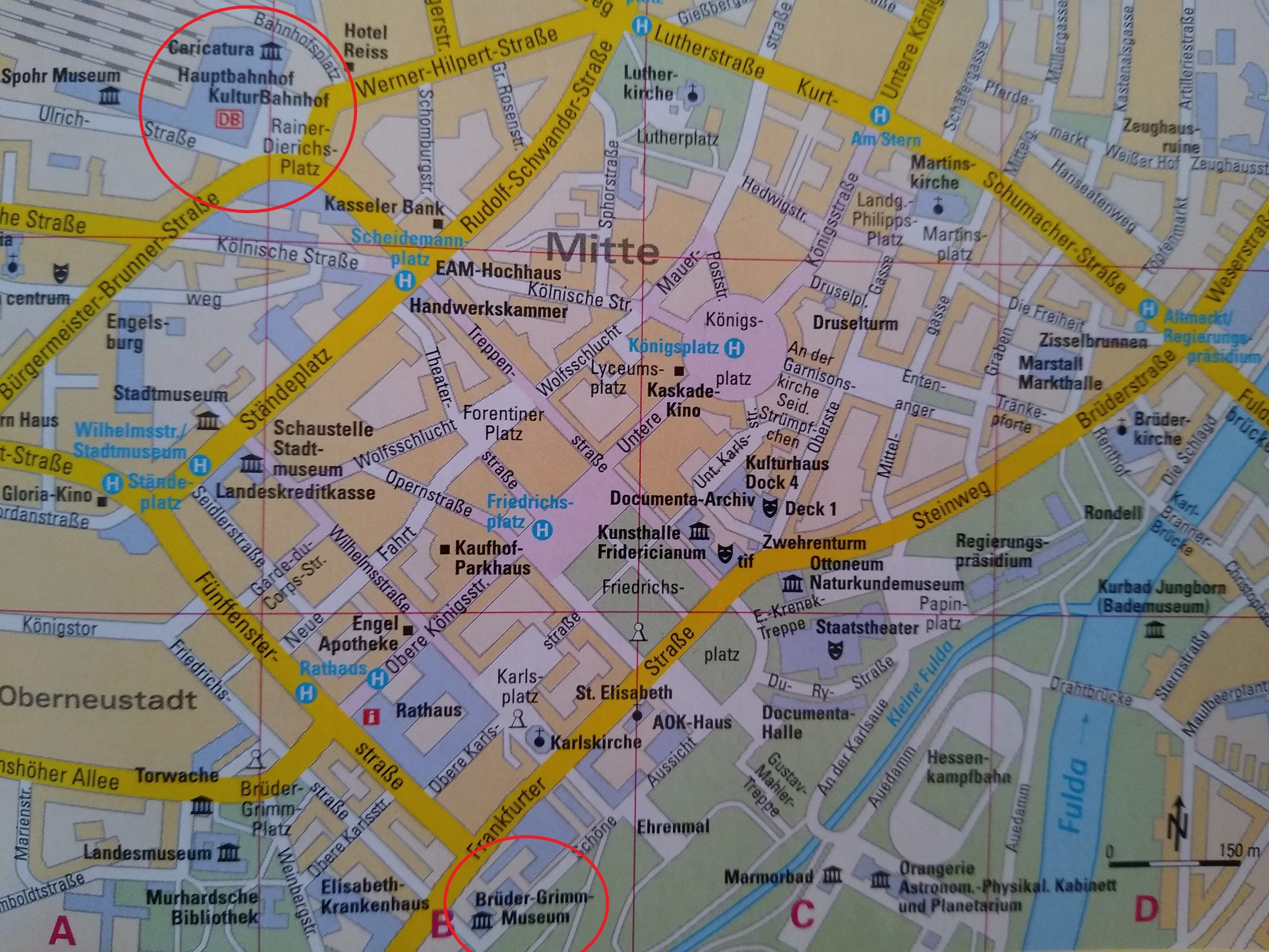 map of Kassel city center
